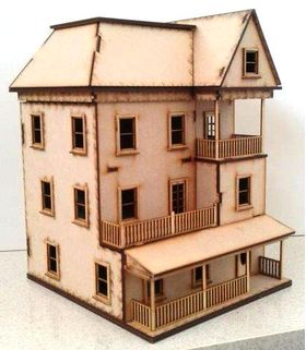 1:48 Victorian Painted Lady Dollhouse Laser Cut Kit