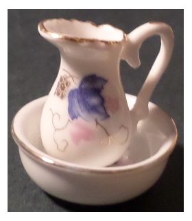 Bedside Jug and Bowl Floral (Bowl: 40mm Diam)