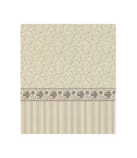 Wallpaper Grey Stripe and Floral (400 x 285mm)