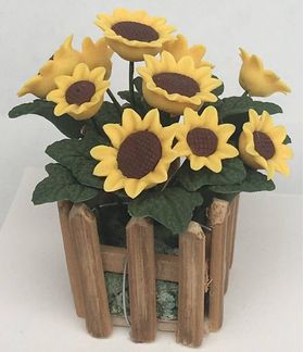 Sunflowers in a Wooden Pot (30 x 30 x 45Hmm)