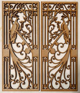 Art Deco Peacock Panel (90 x 195mm) (Price Each)