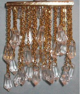 Crystal Ceiling Light Chains Hanging in Row
