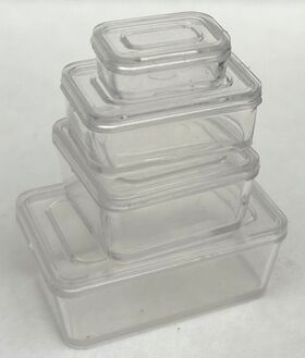 Kitchen Containers with Clear Lids Set 4 (Large: 34 x 23 x 19Hmm)