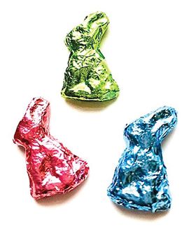 Foil Bunny (Each) (1/2" x 1/4")  Available Colours may Vary