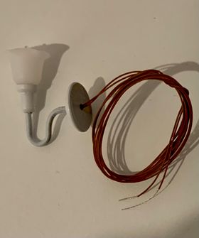 White Upright Tulip Sconce by Clare Bell (Shade: 12Diam, 25H, 20mm from Wall)