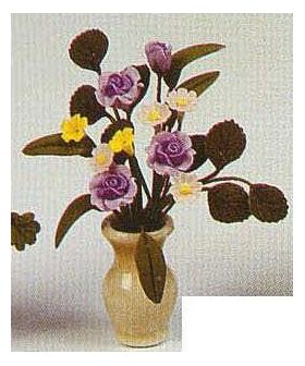 Box of 12 Mauve Roses Flowers (55mmH)