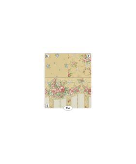 1:24 Wallpaper Pearls and Roses Sunshine Floral (Note: Pattern F) (8 in X 10.5 in (20.3 cm X 26.7 cm), Border: 0.5 in (1.3 cm))