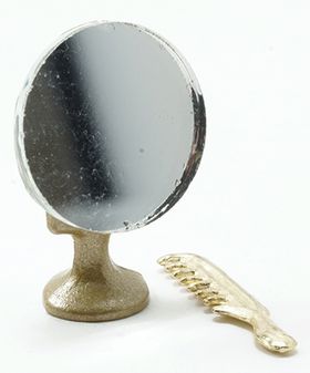 Table Mirror and Comb, 2Pc (1 1/4"H x 5/8"W)