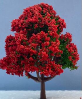 6cm Tree with Red Flowers