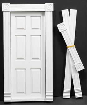 Traditional 6-Panel Door with Interior Trim, White (Fits Opening Size: 3" W x 6-15/16" H)
