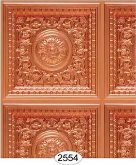 Rosette Panel Paper Copper Wallpaper (267 X 413mm, Tile: 38mm Square)