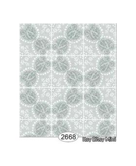 Rose Hill Tile Blue Aqua Wallpaper (267 X 413mm)