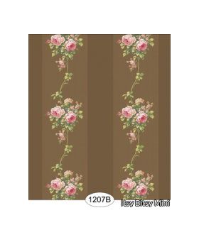 1:24 Wallpaper Melissa - Stripe - Brown (8 in X 10.5 in (20.3 cm X 26.7 cm))