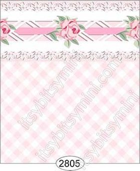 1:24 Daniella Plaid - Pink Wallpaper (203 X 267mm)
