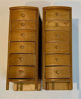 Bow Front Tallboys Teak Pack of 2 (40W x 110H x 45Dmm)