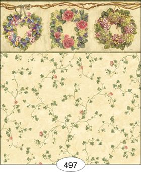 Welcome Wreaths - Green Wallpaper (267 X 413mm)