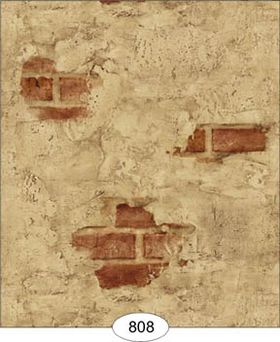 Weathered Plaster Red Wallpaper (267 X 413mm)