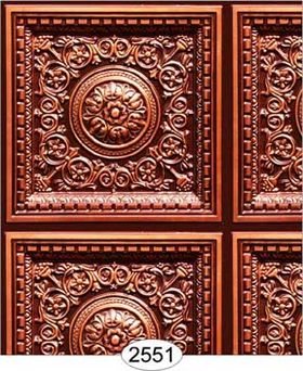 Rosette Panel Paper Antique Copper Wallpaper (267 X 413mm, Tile: 38mm Square)