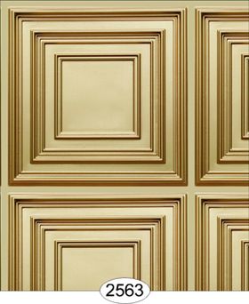 Square Panel Paper Brass Wallpaper (267 X 413mm, Tile: 38mm Square)
