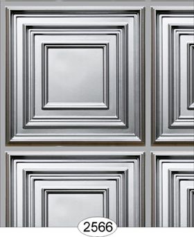 Square Panel Paper Silver Wallpaper (267 X 413mm, Tile: 38mm Square)