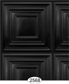 Square Panel Paper Black Wallpaper (267 X 413mm, Tile: 38mm Square)