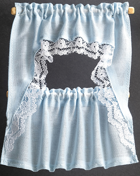 Curtains: Ruffled Cape Set, Blue