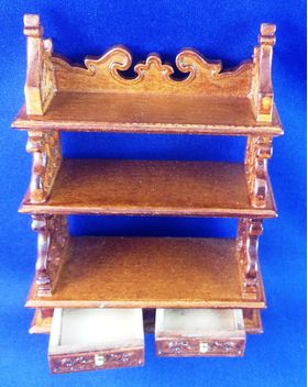 'Florence' Hanging Plate Shelf Drawers Open
