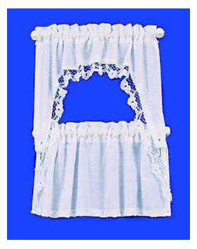 Curtains Ruffled Cape Set White