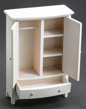 Armoire / Wardrobe White (3-7/8" W x 5-1/2" H X 1-3/4" D)