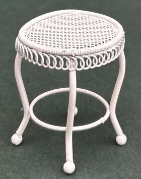 Stool White Wire (410Diam x 47Hmm)