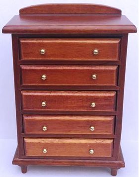 Tall Boy Brown with Drawers (75W x 35D x 110Hmm)