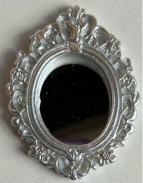 Fancy Mirror Large Oval Silver (72 x 50mm)