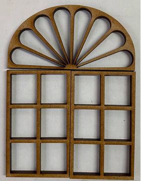 Arch Window with Sunlight Pattern for Book Nook Kit Laser Cut (80 x 55mm)
