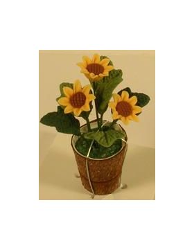 Sunflowers in Brown Pot (45H)