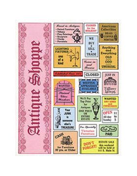 Shop Signs Antique (Sheet 220 x 140mm) - Stock Clearance