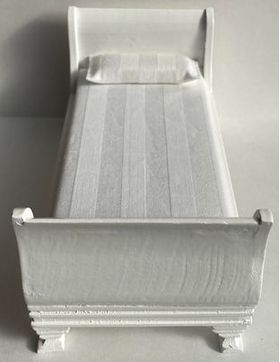 Single Bed Sleigh White (155 x 75 x 72Hmm)