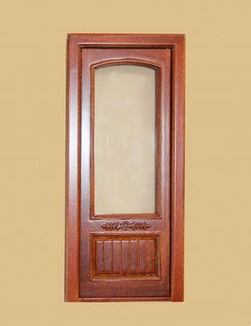 Provincial Single Door with Glass, walnut (Fits opening 3 1/16″W x 7 9/16″H)