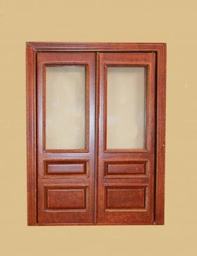 Windsor Double Door with Glass, Walnut  (Fits opening 5 5/8″W x 7 9/16″H)