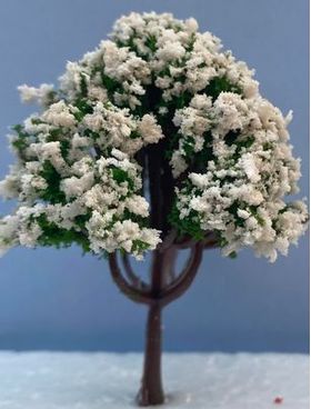 6cm Tree with White Flowers