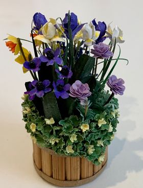 Tub of Flowers by Kathy Brindle (135Diam x 60Hmm)
