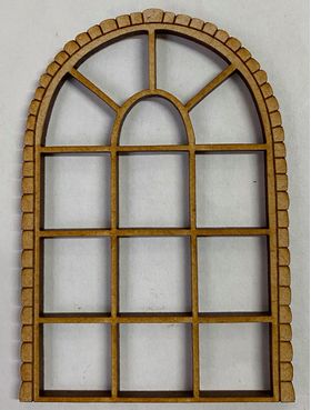 Arch Window with Brick Surround for Book Nook Kit Laser Cut (80 x 55mm)