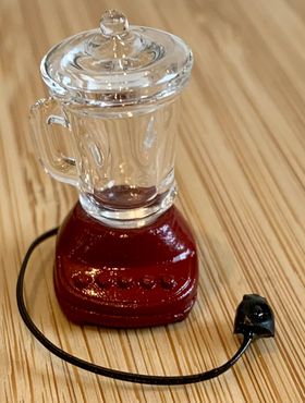 Juice Blender, Clear Glass, Red (1"H x 0.5"W x 0.5"D )