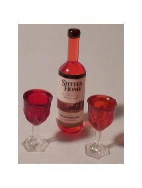 Bottle and 2 Glasses Red (Bottle 23Hmm)