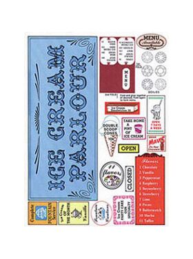 Shop Signs Ice Cream Parlor (Sheet 220 x 140mm) - Stock Clearance
