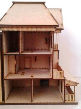 1:48 Victorian Painted Lady Dollhouse Laser Cut Kit