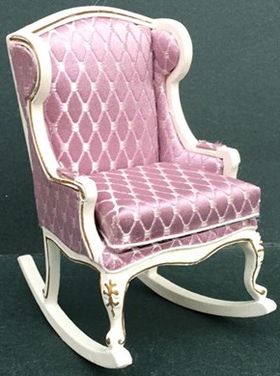 Rocking Chair Cream with Lilac Fabric