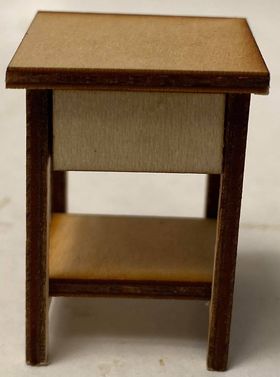 1:24 Laser Cut Side Table with Drawer Kit (Drawer Opens)