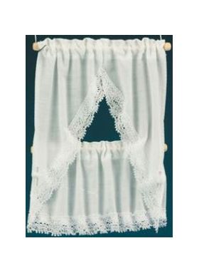 Kitchen Curtains White (3-3/4"W x 5" L)