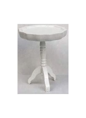 Pie Crust Table White (57H x 46Diam mm)