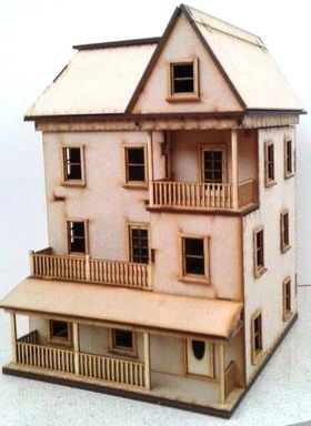 1:48 Victorian Painted Lady Dollhouse Laser Cut Kit